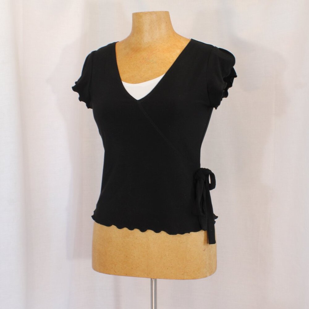 Stephen And Casey By I.N.B.S. Inc Y2K Faux Layering Black and White Top